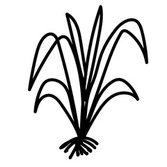 Leaf line art icon hand drawn vector design illustration