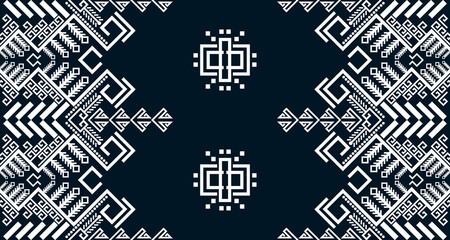 Geometric Seamless Ethnic Pattern in black and white color.design for background. Aztec Pattern illustration template element EP.84