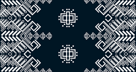 Geometric Seamless Ethnic Pattern in black and white color.design for background. Aztec Pattern illustration template element EP.84