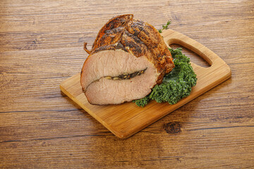 Smoked pork delicous over board