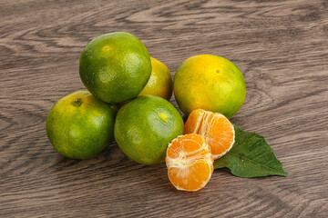 Sweet ripe and tasty green mandarin