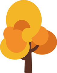 Orange Autumn Treen Illustration