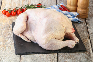 Whole raw chicken for cooking