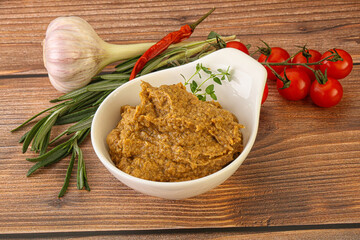 Jewish eggplant dip with oil