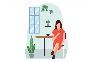 Coffee Shop Flat Design Illustration