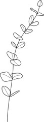Botanical leaf branch line art