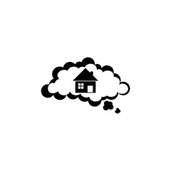 Dreaming about buying a new house icon isolated on white background