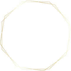 Luxury gold polygon shape frame 