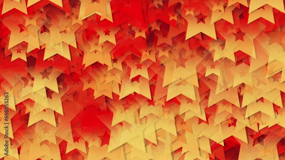 Poster smooth flow of figures in the form of stars. stars of different sizes and at different speeds descen