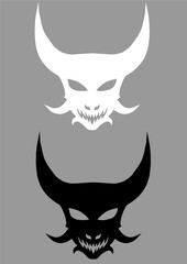 Mask Demon Devil Vector Illustrations 2D