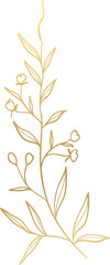 Naklejka premium Gold leaf branch illustration