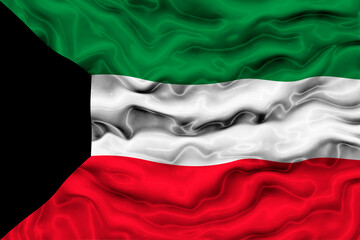 National flag Flag of Kuwait. Background  with flag Flag of Kuwait