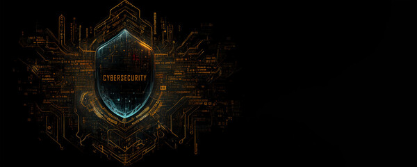 Cybersecurity black banner, Generative AI