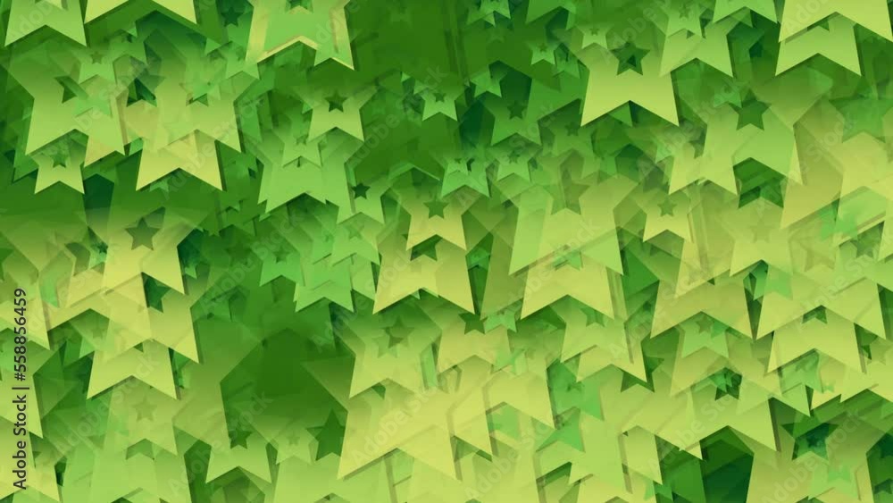 Poster smooth flow of figures in the form of stars. stars of different sizes and at different speeds descen