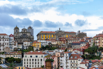 Fototapeta na wymiar Porto, Portugal - December 07, 2022: details of the unique buildings of the historic center of the city of Porto, Portugal