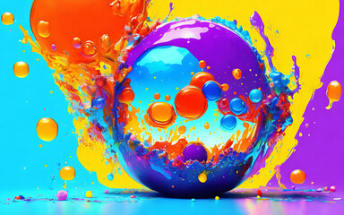 Obraz na płótnie Canvas blob art water color paint glob art background