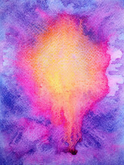 red orange hot fire flame eruption burn splash on blue sky universe abstract sun energy power galaxy background watercolor painting art texture illustration design hand drawing