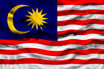 National flag of Malaysia. Background  with flag of Malaysia