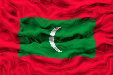 National flag of Maldives. Background  with flag of Maldives.