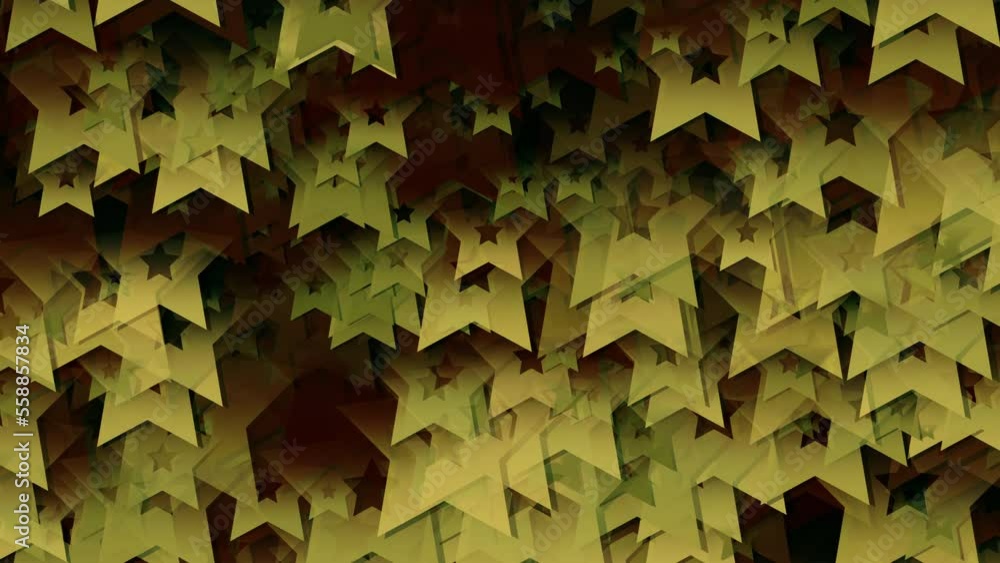 Poster smooth flow of figures in the form of stars. stars of different sizes and at different speeds descen