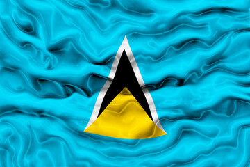 National flag of Saint Lucia.. Background  with flag of Saint Lucia..