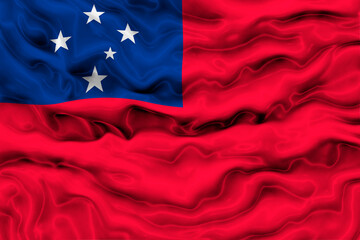 National flag of Samoa. Background  with flag of Samoa.
