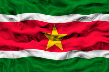 National flag of Suriname. Background  with flag of Suriname