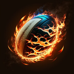 rugby ball on fire