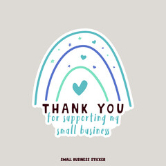 Creative logo for small business owners. thank you for supporting my small business quote. illustration. Flat design