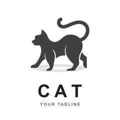 cat logo vector with slogan template