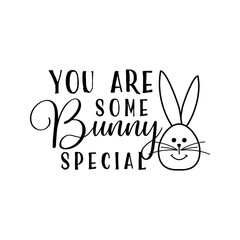 Graphic logo with inscription and funny bunny