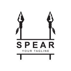 spear logo vector with slogan template