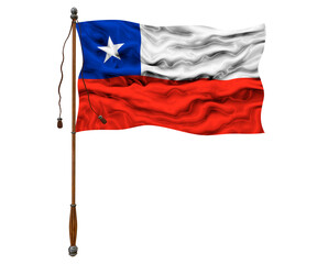 Fototapeta na wymiar National flag of Chile.. Background with flag of Chile.