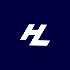 alphabet letter initial monogram logo H and L