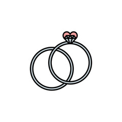 ring, signet-ring line icon. Elements of valentines day illustration icons. Signs, symbols can be used for web, logo, mobile app, UI, UX on white background