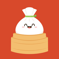 Mochi Kinchaku vector. Vector illustration of Japanese food. Mochi Kinchaku character.