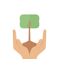 plant trees activities for environmental protection logo symbol
