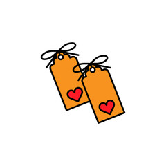 label line icon. Elements of valentines day illustration icons. Signs, symbols can be used for web, logo, mobile app, UI, UX on white background
