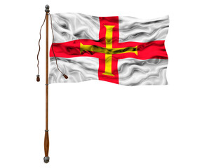 National flag of Bailiwick of Guernsey Background  with flag of Bailiwick of Guernsey