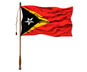 National flag of East Timor. Background  with flag o of East Timor.