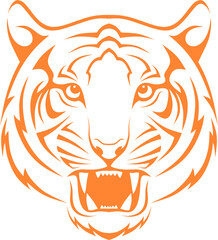 Tiger logo on orange colour – vector