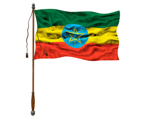 National flag of Ethiopia. Background  with flag of Ethiopia.