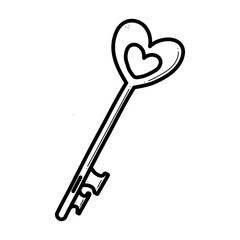 Heart shaped key and lock symbols of love for anniversary, wedding. Vector illustration for Valentines Day.