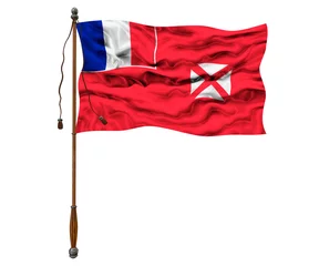Fotobehang National flag of Wallis and futuna.  Background  with flag of  Wallis and futuna. © Stanislau Vyrvich