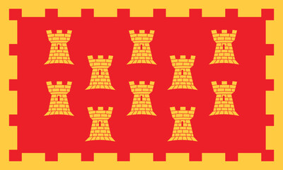 Flag of Greater Manchester Metropolitan and Ceremonial county (England, United Kingdom of Great Britain and Northern Ireland, uk) ten Towers