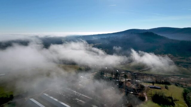wilkes county and the brushy mountains in nc, north carolina through the clouds pullout