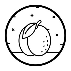 meaty plum or fuzzy plums concept, seftali peach vector line icon design, Republic of Turkiye symbol, Turkey culture sign, Turkish traditions Elements stock illustration 