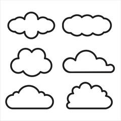 Fototapeta premium clouds set icon, vector, illustration, symbol