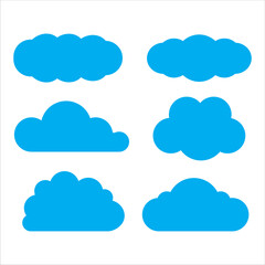 Obraz premium clouds set icon, vector, illustration, symbol
