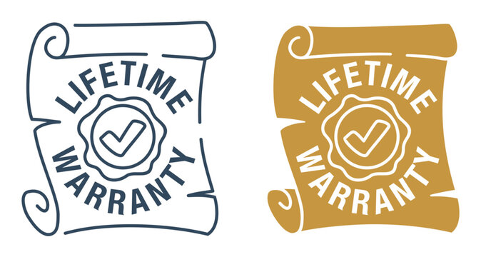 Lifetime Warranty Badge In Style Of Ancient Scroll